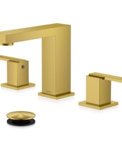 Polished Chrome Widespread Bathroom Faucet 2 Handle Bathroom Sink Faucet 3 Hole, 8-Inch 3 Pieces -2