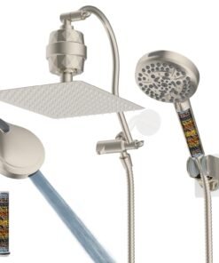 All Metal High Pressure Rainfall 10'' Shower Head, CUPC Certified Handheld Showerhead Combo-1