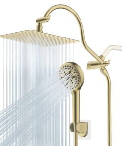 All Metal High Pressure Rainfall 10'' Shower Head, CUPC Certified Handheld Showerhead Combo-3
