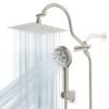 All Metal High Pressure Rainfall 10'' Shower Head, CUPC Certified Handheld Showerhead Combo-4