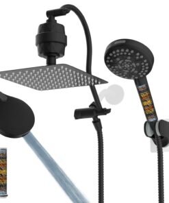 All Metal High Pressure Rainfall 10'' Shower Head, CUPC Certified Handheld Showerhead Combo-5