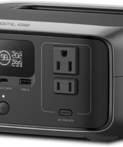 Portable Power Station RIVER 3, 245Wh LiFePO4 Battery Power Station, 300W Up to 600W AC Output, <20 MS UPS & <30 dB, 1Hr Fast Charging Solar Generator for Outdoor/Camping/Home Use