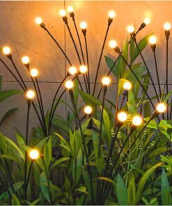 Solar Garden Lights - New Upgraded Solar Swaying Light, Sway by Wind, Solar Outdoor Lights, Yard Patio Pathway Decoration, High Flexibility Iron Wire & Heavy Bulb Base, Warm White(2 Pack)