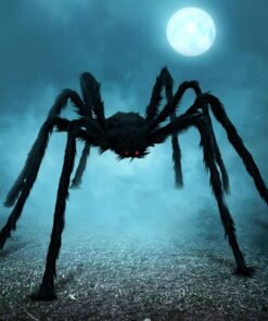 Halloween Outdoor Decorations Giant Spider, 5 Ft Large Spider for Yard Lawn Garden Patio Scary Halloween Outside Decor, Indoor Haunted House Prop and Home Party Decor, Black