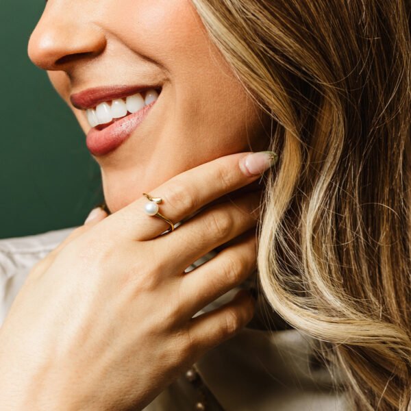Milk & Honey Freshwater Pearl & Gold Ring